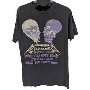 Metallica Graphic Band T Shirt Skull Print Grunge Goth Boyfriend Fit Y2K Size XL